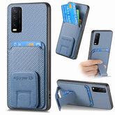 Carbon Fiber Card Bag Fold Stand Phone Case